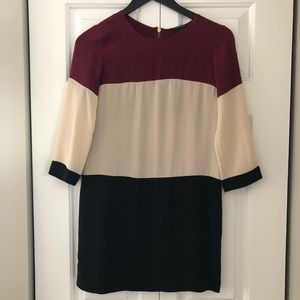 Club Monaco Silk Color Block Dress
